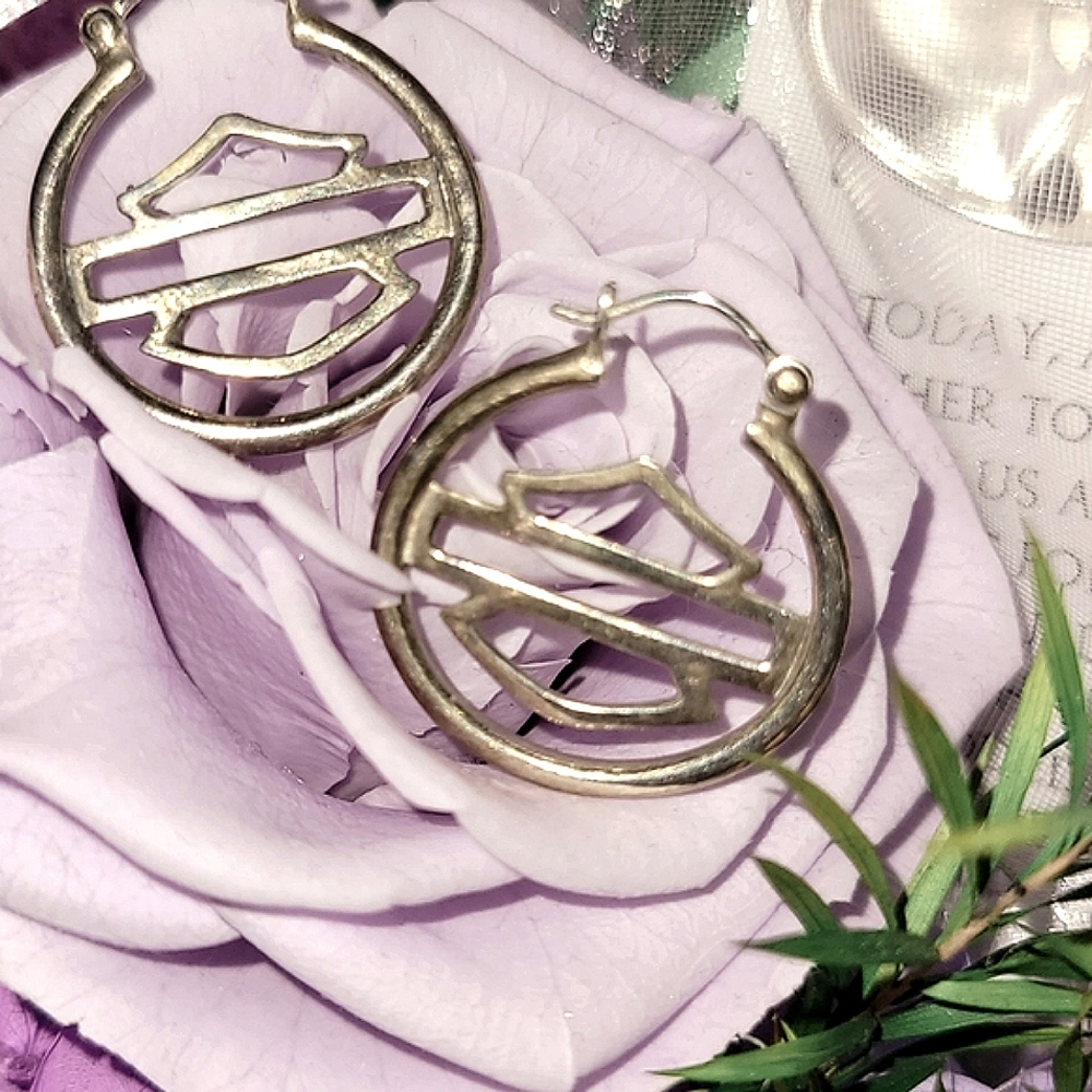 Harley-Davidson  sterling silver Hoop Earrings.